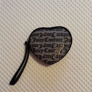 Juicy Couture Black and Cream Heart Wristlet